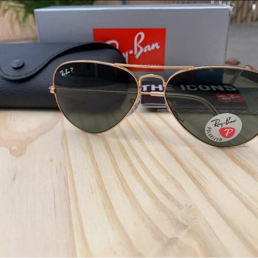 Sunglasses- AVIATOR RB3025 Classic POLARIZED LENS- Ray Ban standard size - Picture 1 of 6
